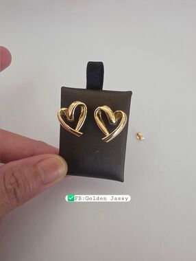 18K Real Gold Crazy Heart Earring Small